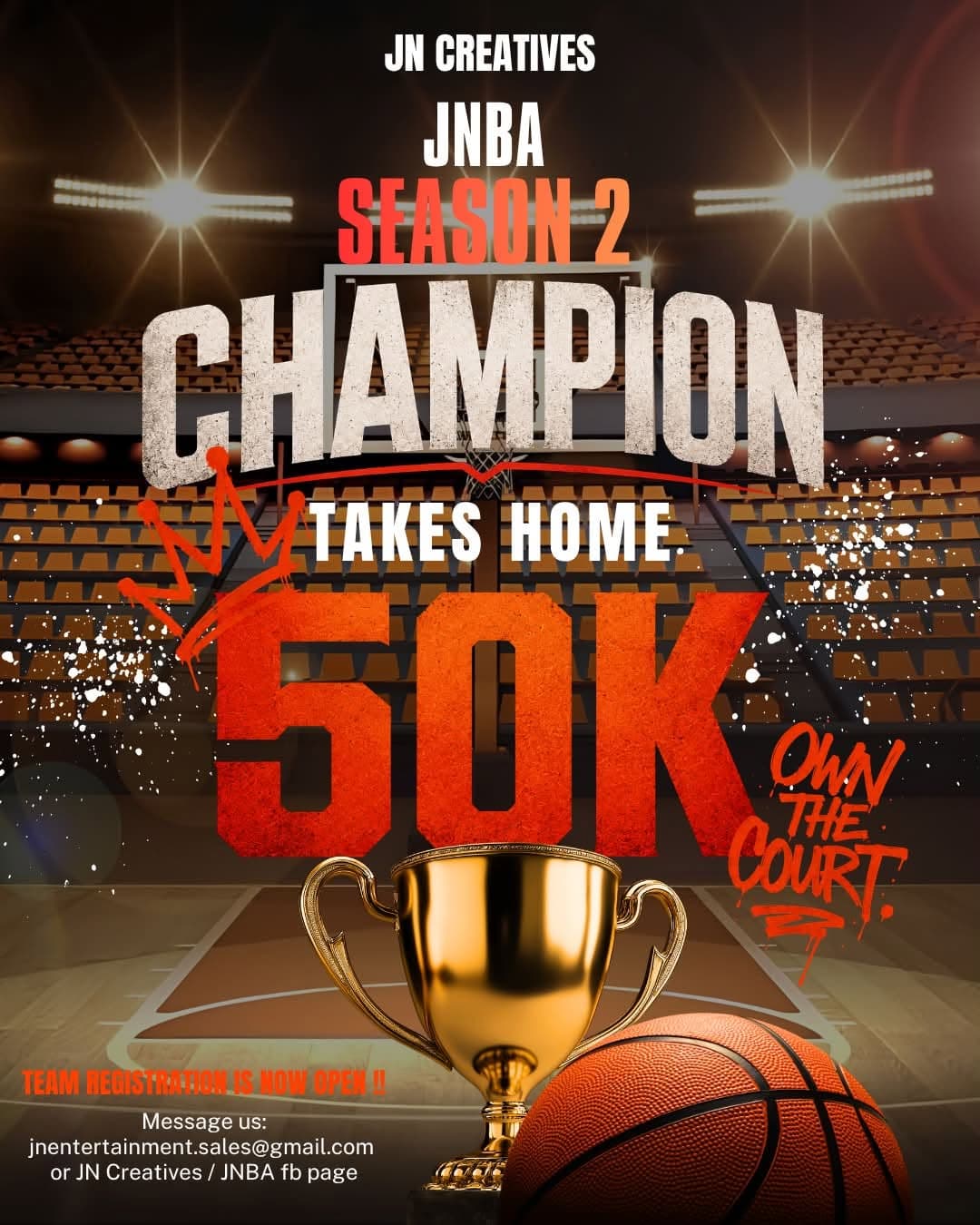 JNBA Season 2 basketball league championship poster